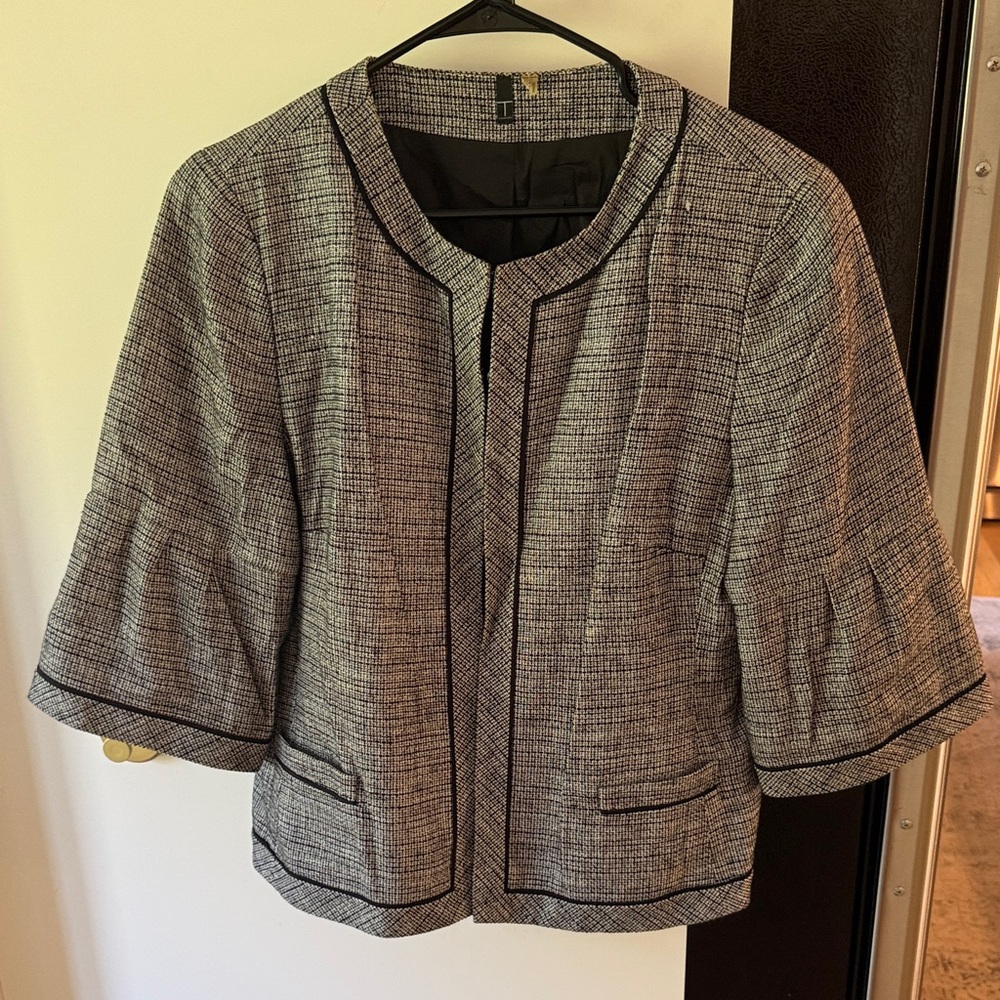 Tahari Black and White Tweed Jacket